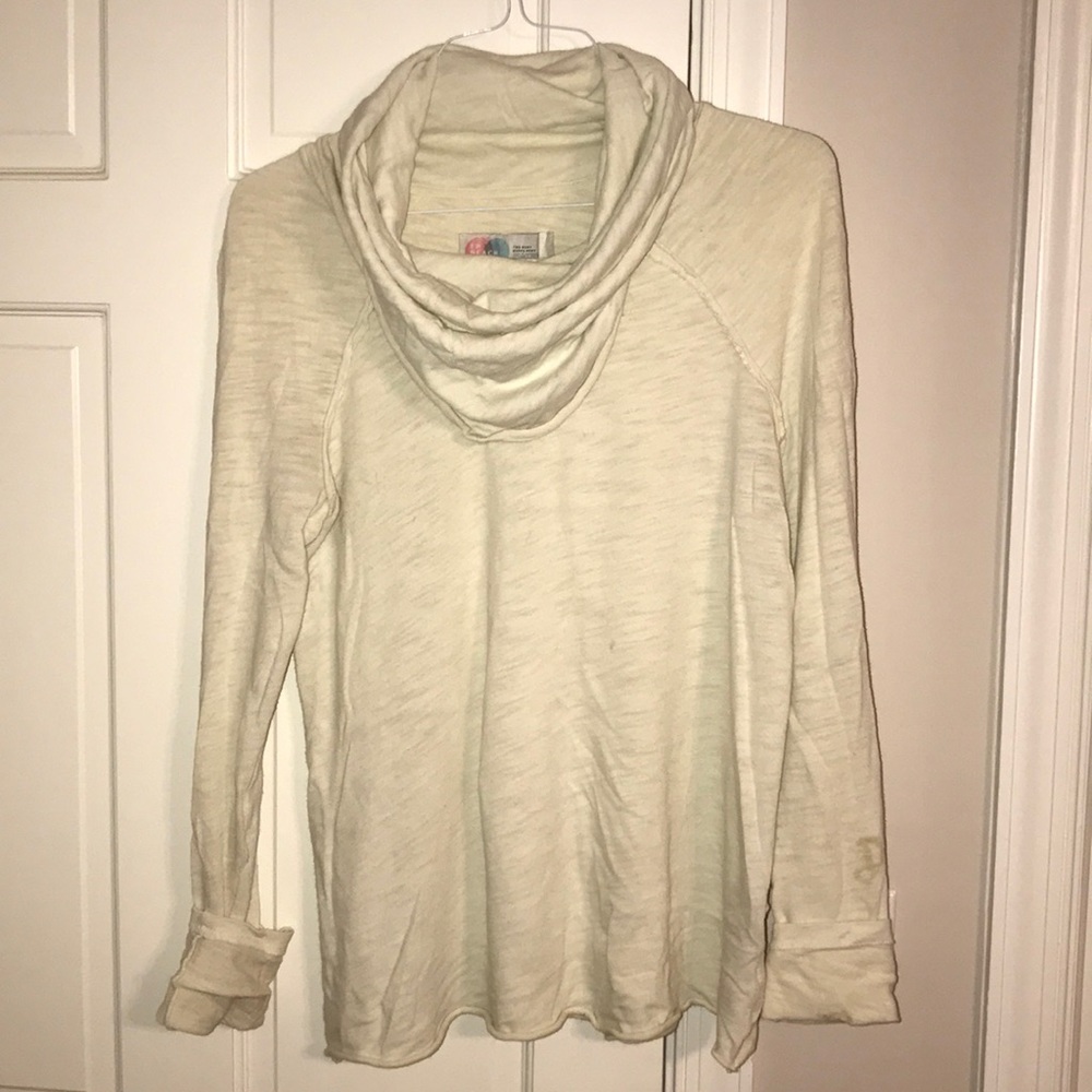 Free People cocoon cowl neck top in cream